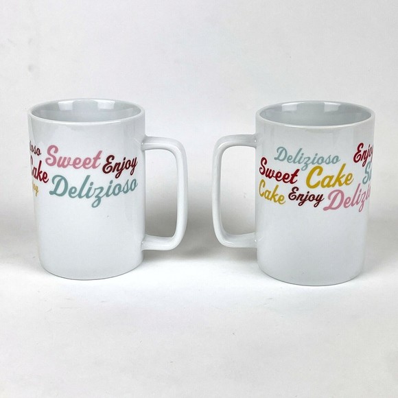 Set of 2 CAKE BOSS Icing & Script Quotes 10 fl. oz. Coffee Tea Mug Cups - Picture 4 of 7